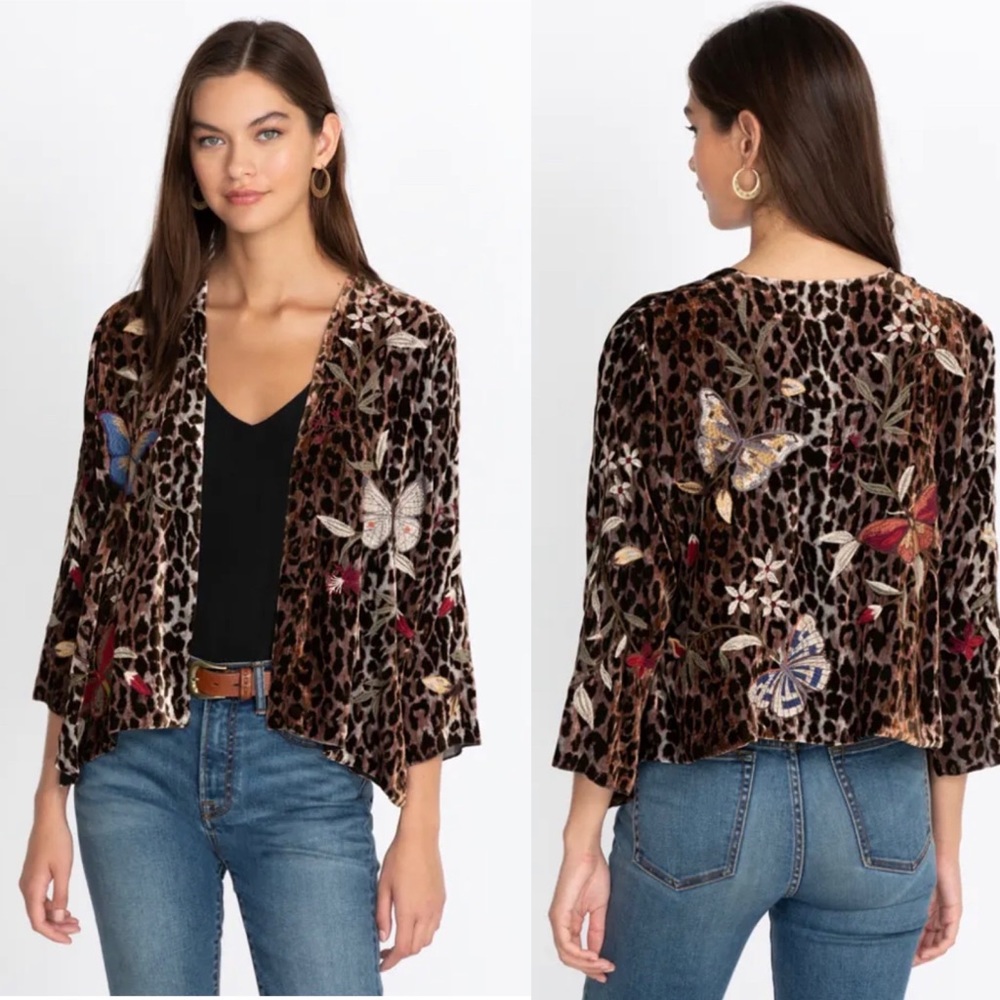 Sold Out! 5🌟Ratec!! Johnny Was Embroidered Velvet Bolero